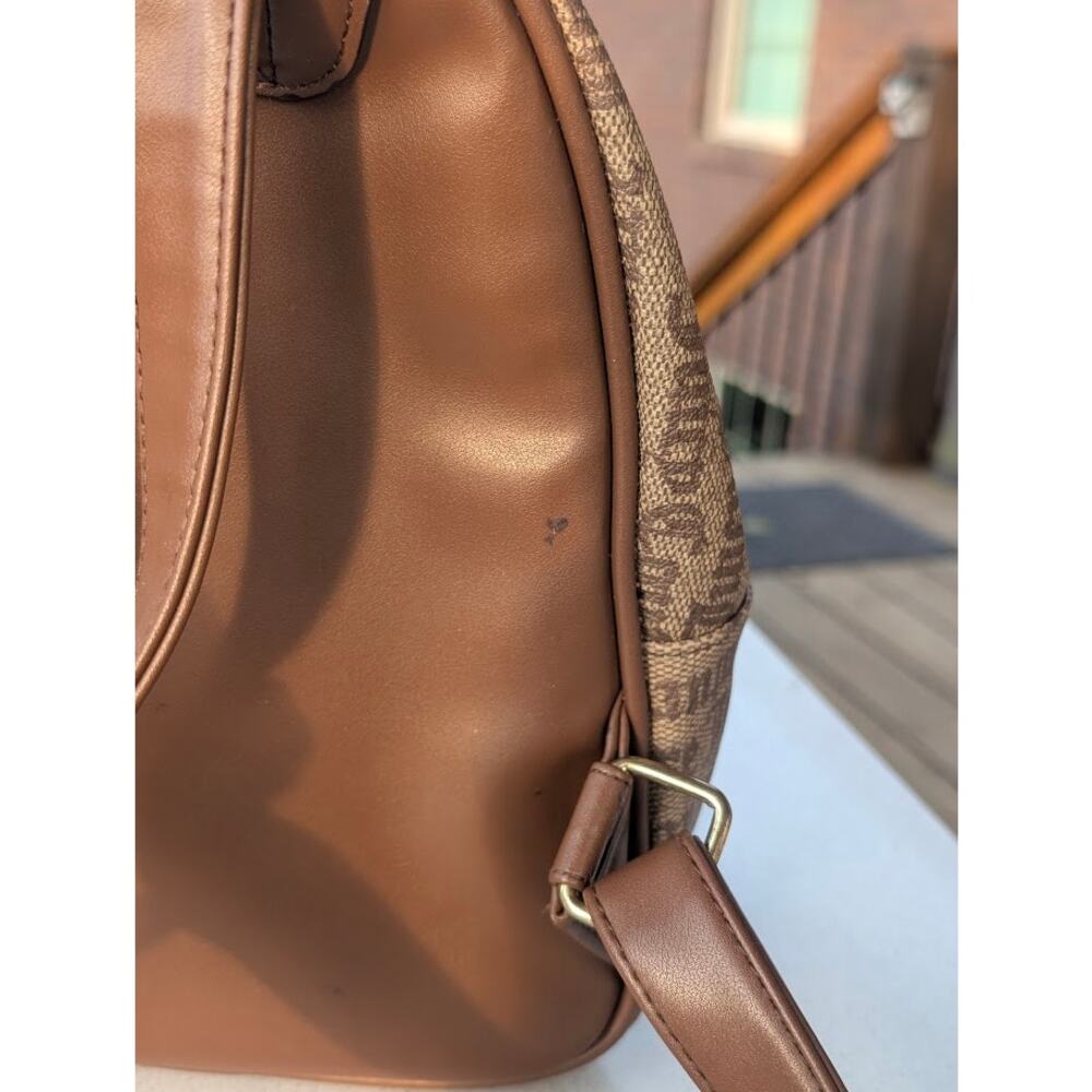 Juicy Couture Y2K Monogram Mini Backpack Purse Heart Detail 2000s Brown Bag - Picture 6 of 8
